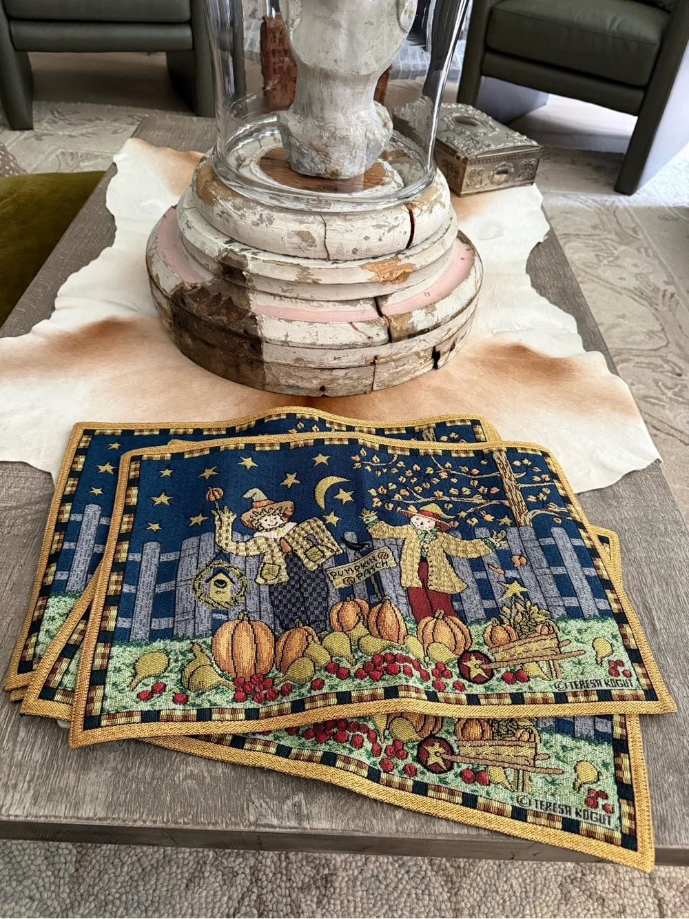 Teresa Kogut Autumn Harvest Decorative Placemats Set of 4 Pumpkin Patch
